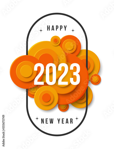 Happy new year 2023. Template vertical design concept for 2023. Modern design background flyer.	
