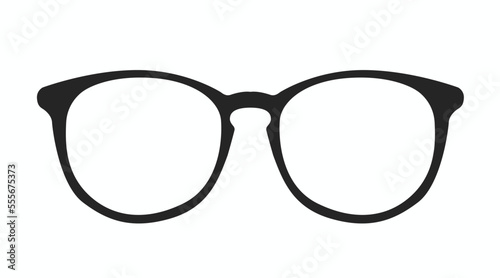 Vector Isolated Illustration of Glasses. Vector illustration on a black glasses frame