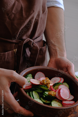 Fototapeta Naklejka Na Ścianę i Meble -  chef preparing food in restaurant