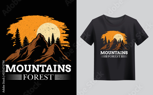 Mountains t shirt Design vector