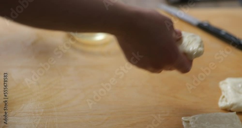 kneading pancakes by hand, handmade morocco fritters