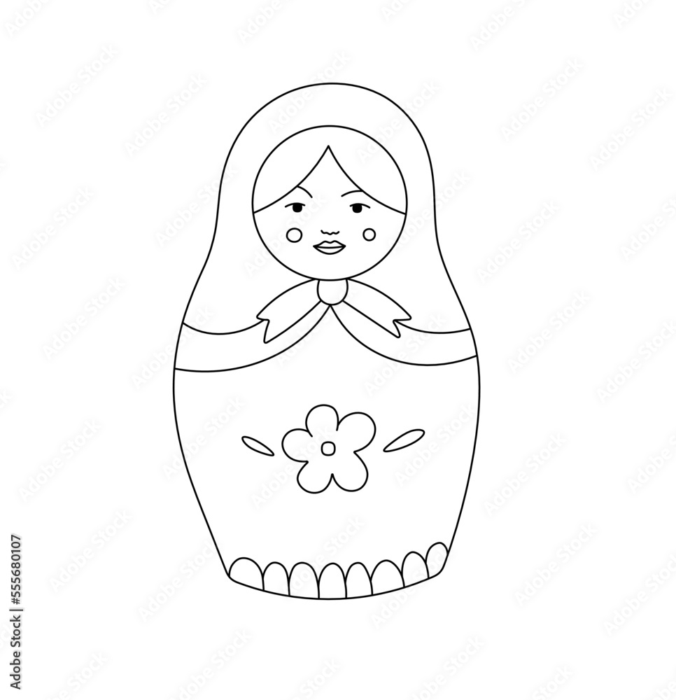 Vector isolated simple minimal matreshka matryoshka russian wooden toy ...