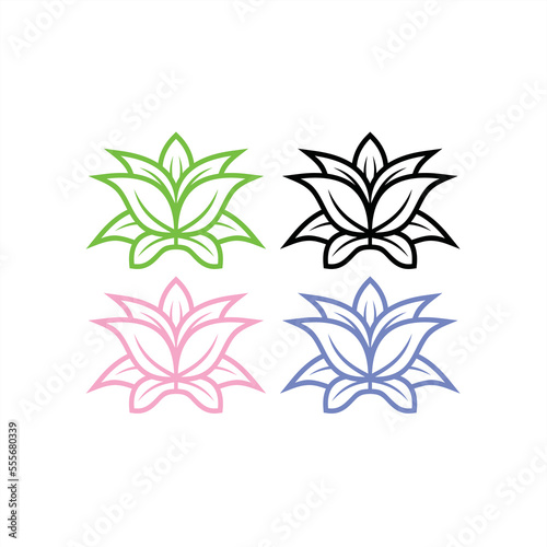 flower logo simple color illustration design vector style