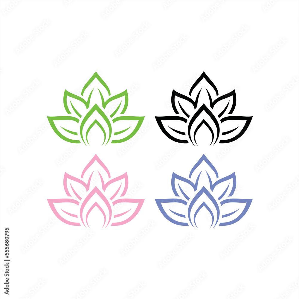 flower logo simple color illustration design vector style