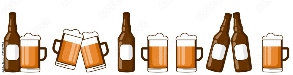 glass of beer. bottle of beer. Beer vector icon. Bar, pub symbol, logo illustration. Different style icons set. Vector graphics glass of beer. bottle of beer. Beer vector icon. Bar, pub symbol, logo illustration. Different style icons set. Vector graphics