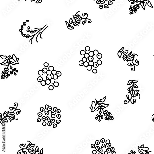 cereal plant healthy food vector seamless pattern thin line illustration