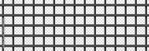 Vector prison cage on isolated transparent background. Iron fence png, iron bars png. Prison, crime, prisoner.