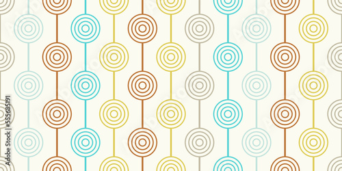 Stripes and rings seamless pattern. Vector seamless background for print, surface application and decoration.