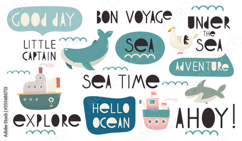 Sea Motivation Quotes Set for Kids Print