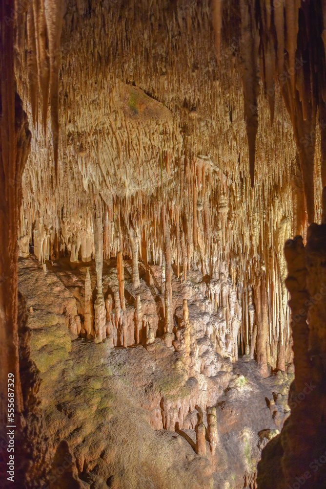 Porto Cristo, Mallorca, Spain - 9 Nov, 2022: Underground caverns at the Cuevas del Drach