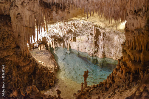 Porto Cristo, Mallorca, Spain - 9 Nov, 2022: Underground caverns at the Cuevas del Drach photo