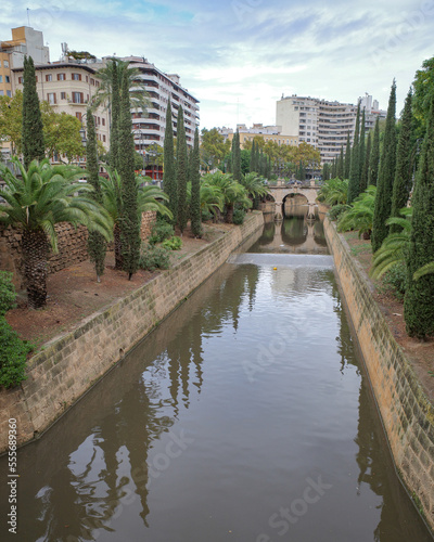 Palma, Mallorca, Spain - 10 Nov 2022: Views along the Torente de la Rierra river photo