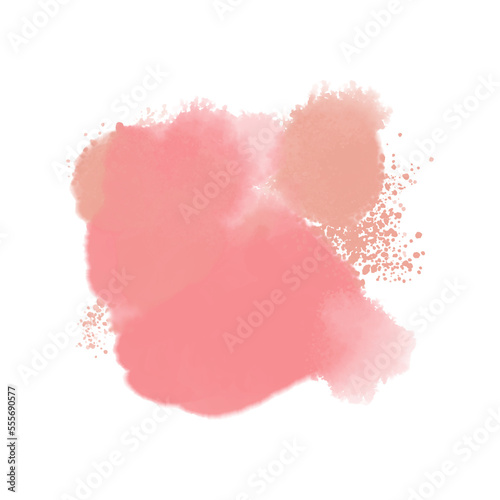 Peach spots. Peach watercolor blobs. Paint stains