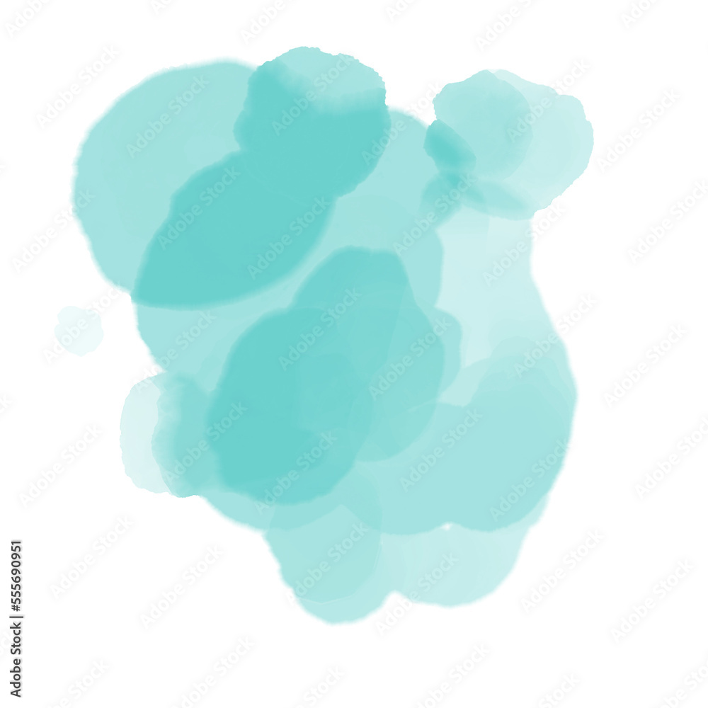 Turquoise spots. Turquoise watercolor blobs. Paint stains Turquoise spots. Turquoise watercolor blobs. Paint stains
