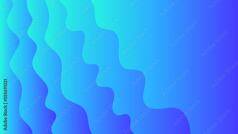 Abstract background in paper cut style. 3d wallpaper with cut out deep waves modern cover. blue color layers with smooth shadow papercut art. Vector card illustration, origami geometric shapes
