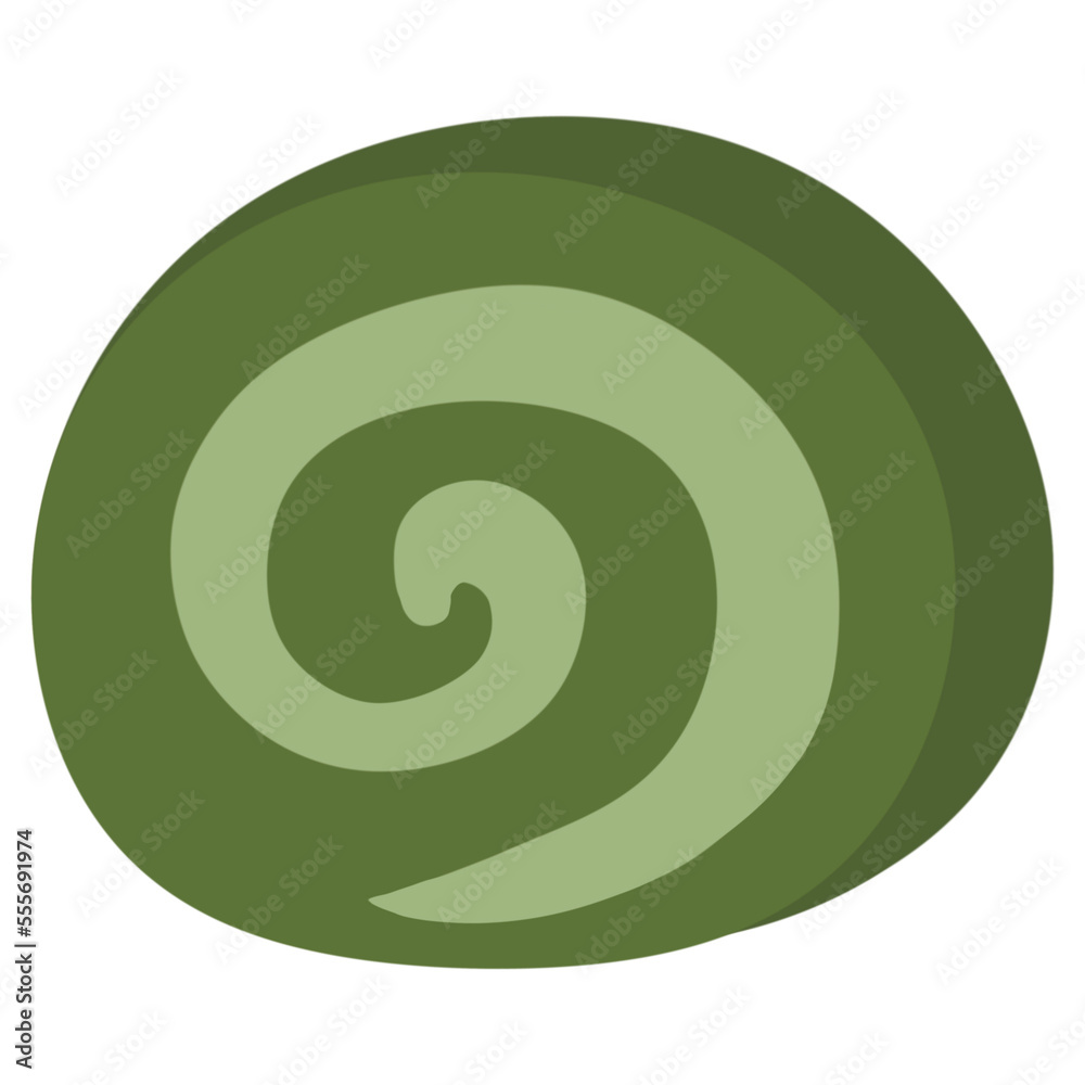 Matcha Green Tea Swiss Roll Cake Illustration