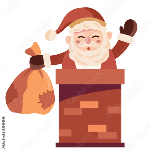santa claus in chimney