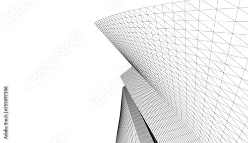 Abstract architecture vector 3d illustration