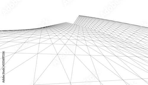 Abstract architecture vector 3d illustration