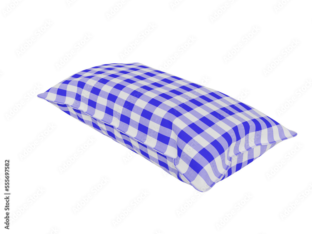 Checkered realistic pillow. 3d render Checkered realistic pillow. 3d render