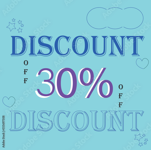 discount,10,20,30,40,50,60,70,80,90 or promotion, blue or star or heart or cloud