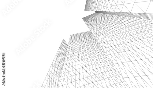 Abstract architecture vector 3d illustration