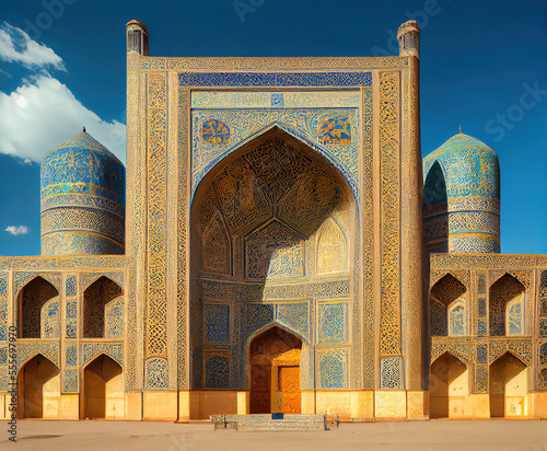 Photographie Beautiful facade of the Registan mosque