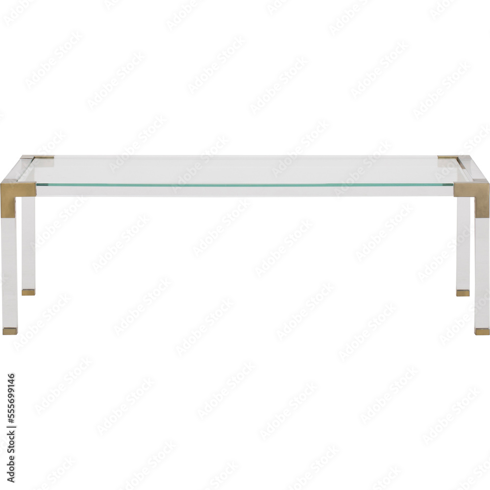 Obraz premium Square Clear Acrylic Modern Coffee Table , waterfall glass coffee table vintage glass waterfall coffee table, Hand-Painted Coffee Table