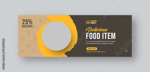 Food social media facebook cover web banner template