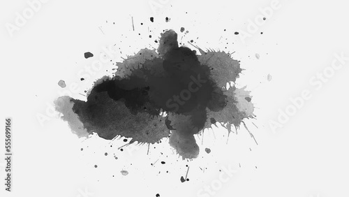 ink background. ink splatter compositing. Abstract slow motion transition reveal. ink splatter transition. ink brush stroke, fluid art background, overlay, alpha matte composition.