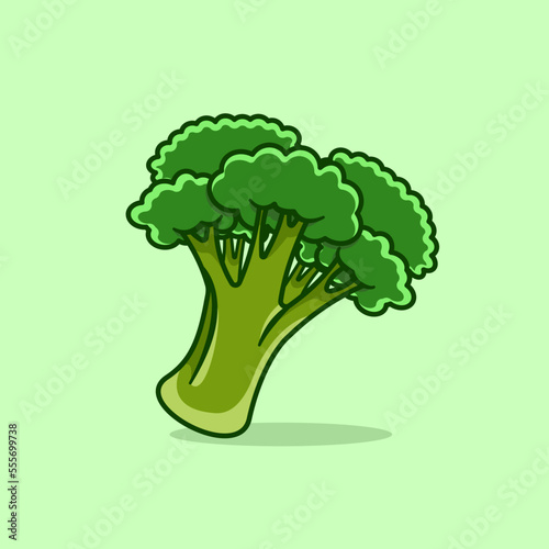 broccoli illustration vector in cartoon style on isolated background