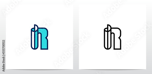 Outline Fold Letter Logo Design R