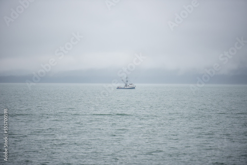Vessel in Foggy Auke Bay, Alaska
