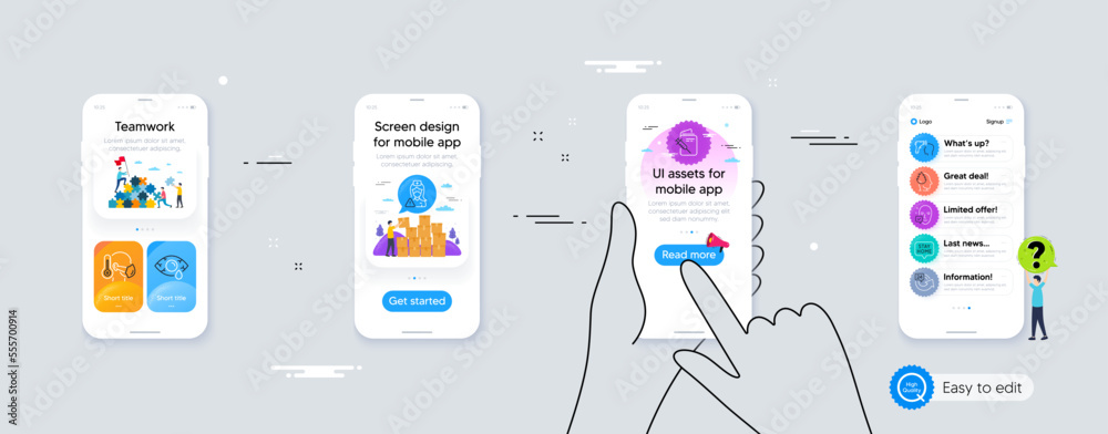 Set of Face accepted, Stress and Electronic thermometer line icons. Phone ui interface. Include Sick man, Сonjunctivitis eye, 24 hours icons. Vector Set of Face accepted, Stress and Electronic thermometer line icons. Phone ui interface. Include Sick man, Сonjunctivitis eye, 24 hours icons. Vector