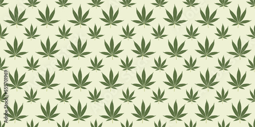 Seamless marijuana background with geometric leaves pattern