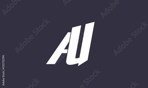 Initial Letter AU Logo Template Design