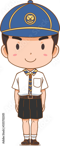 Cartoon character of boy cub scout. photo