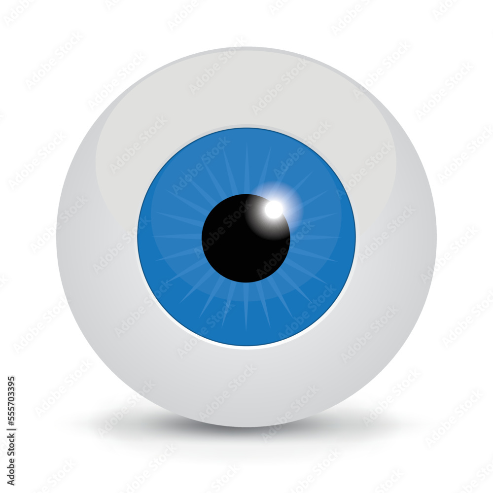 Blue human eyeball isolated on a white background Blue human eyeball isolated on a white background