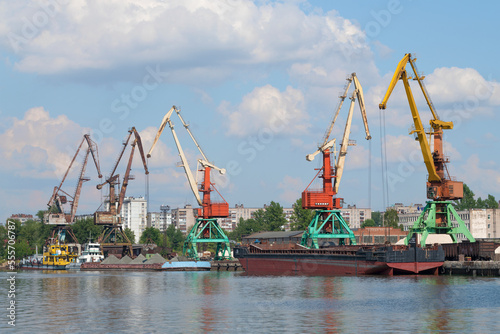 Sunny august day in Cherepovets river port