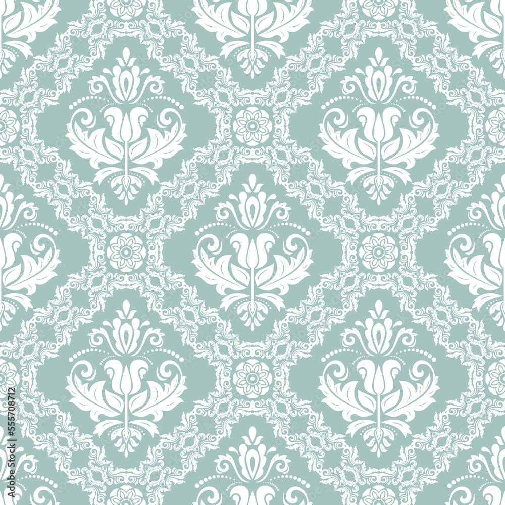 Classic seamless vector pattern. Damask orient blue and white ornament. Classic vintage background. Orient pattern for fabric, wallpapers and packaging