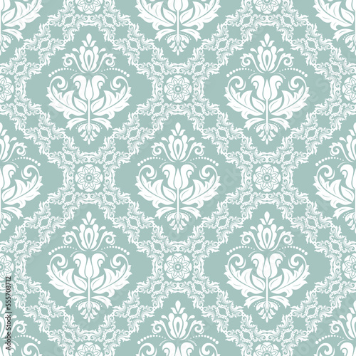 Classic seamless vector pattern. Damask orient blue and white ornament. Classic vintage background. Orient pattern for fabric  wallpapers and packaging