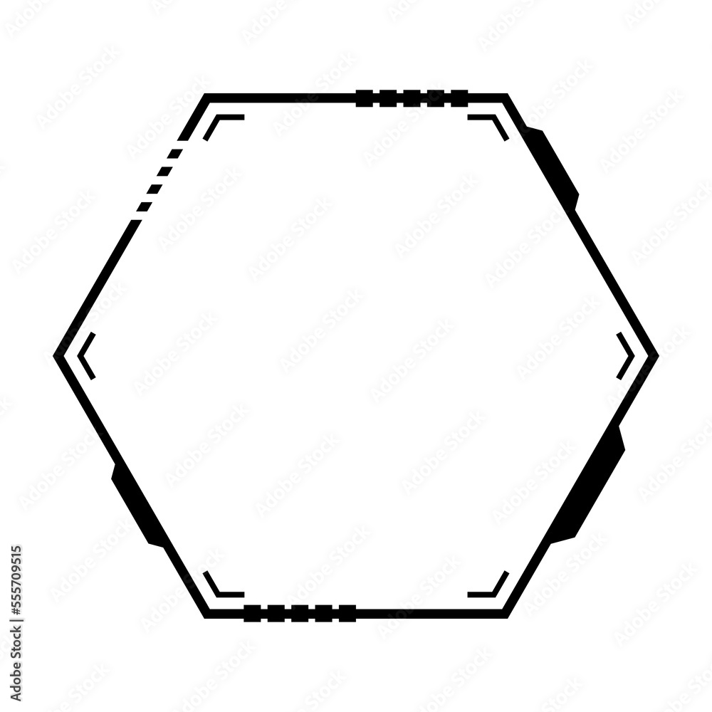 HUB futuristic. Fantastic geometric shape technology abstract frame element. HUB futuristic. Fantastic geometric shape technology abstract frame element.
