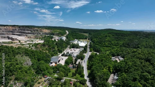 Huge quarry of Devonian limestone with huge walls in South Moravia, Czech republic