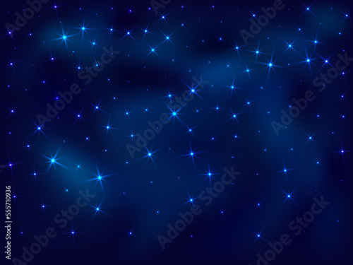 Night shining sky star dust vector background. Many celestial stellar particles. © SunwArt