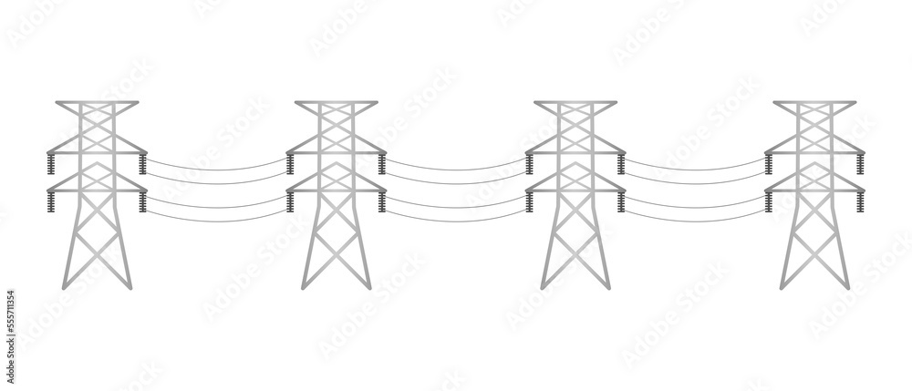 Electric tower Icon. Electric pylons. High voltage pole. Power ...