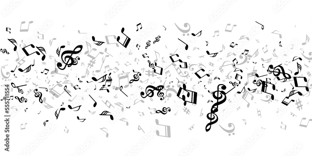 Musical notes cartoon vector backdrop. Melody Musical notes cartoon vector backdrop. Melody