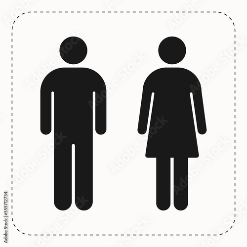 Toilet sign vector. Men and women restroom icon.