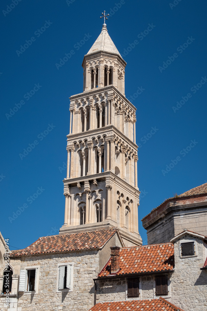 The top of a cathedral in Split in Croatia
