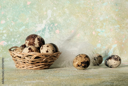 quail eggs in a nest