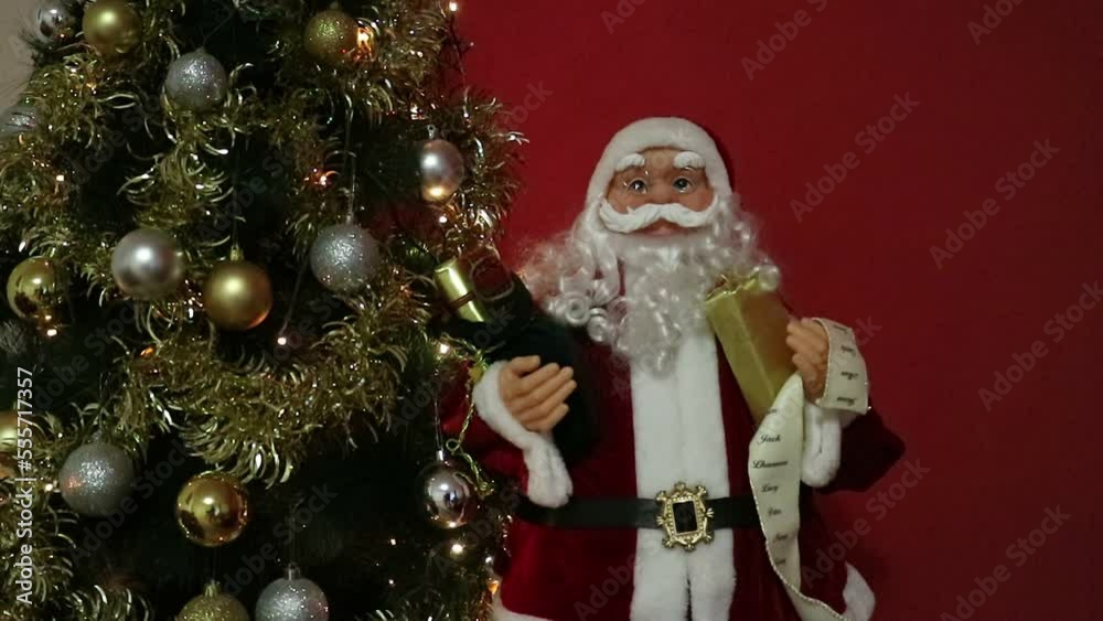 Santa Claus And Christmas Tree With Decoration Santa Claus And Christmas Tree With Decoration